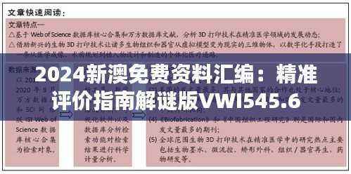 2024新澳免费资料汇编:精准评价指南解谜版VWI545.6