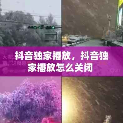 抖音独家播放,抖音独家播放怎么关闭