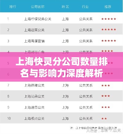 上海快灵分公司数量排名与影响力深度解析
