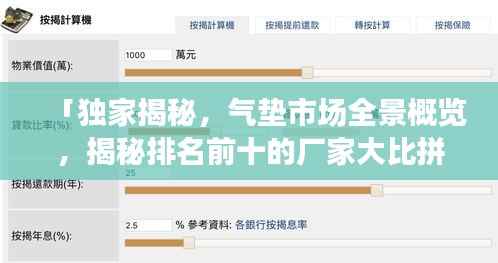 「独家揭秘,气垫市场全景概览,揭秘排名前十的厂家大比拼!」